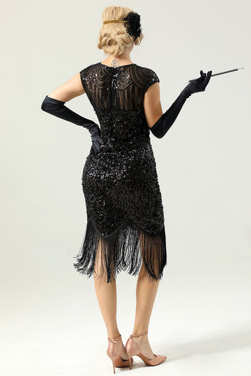 Lentejuelas 1920 Vestido fringe